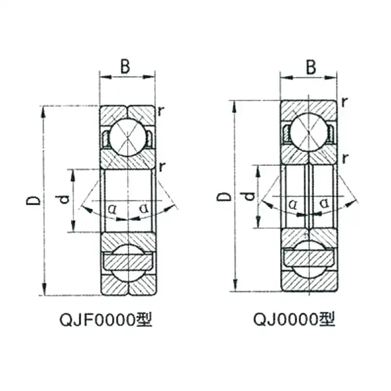 Strukturzeichnung 四点角接触球轴承