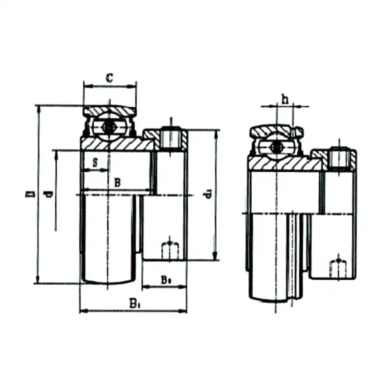Strukturzeichnung 一端平带偏心套 SB200